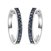 Alexandrite Alexandrite Hoop Earrings in Rhodium Over Sterling Silver 1.10 ctw