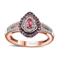 Premium Mahenge Spinel and Multi Gemstone Halo Ring in 18K Vermeil Rose Gold Over Sterling Silver 0.60 ctw - Sticky add to cart bar