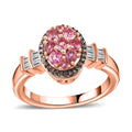 Premium Mahenge Spinel, Natural Champagne and White Diamond Ring in 18K Vermeil Rose Gold Over Sterling Silver 0.80 ctw - Sticky add to cart bar