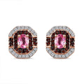 Premium Mahenge Spinel, Brown and White Zircon Art Deco Earrings in 18K Vermeil Rose Gold Over Sterling Silver 0.80 ctw - Sticky add to cart bar