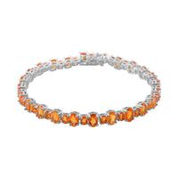Ethiopian Welo Opal 8.90 ctw Tennis Bracelet in Rhodium Over Sterling Silve (6.50 In)