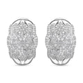Blue Diamond (IR) Omega Clip Earrings in Platinum Over Sterling Silver 1.50 ctw - Sticky add to cart bar