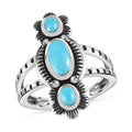 Artisan Crafted Sleeping Beauty Turquoise 3 Stone Ring in Sterling Silver 1.00 ctw - Sticky add to cart bar