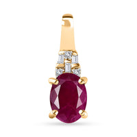 Luxoro 10K Yellow Gold AAA Montepuez Ruby and G-H I2 Diamond Pendant 1.85 ctw