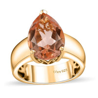 Morganique Quartz Solitaire Ring in 18K Vermeil YG Over Sterling Silver (Size 7.0) 5.35 ctw