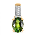 Luxoro 14K Green Gold AAA Natural Arikanga Tourmaline and I2 Diamond Pendant without Chain 1.30 ctw - Sticky add to cart bar