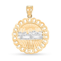 Last Supper Pendant without Chain in 10K Yellow and White Gold 2.20 Grams