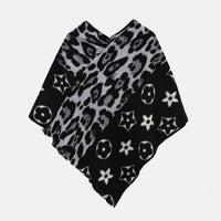 Black and Gray Leopard Print Shawl (29.52")