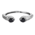 Thai Black Spinel 11.10 ctw Cuff Bracelet in Stainless Steel (6.50 In) - Sticky add to cart bar