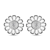 White Diamond Accent Solitaire Stud Earrings in Sterling Silver
