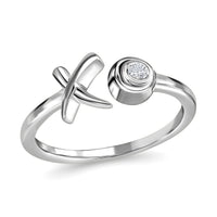 Simulated Diamond Bypass Ring in Sterling Silver (Size 10.0) 0.50 ctw