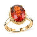 Certified & Appraised Luxoro 10K Yellow Gold AAA Tanzanian Sunlit Garnet Ring (Size 10.0) (4.40 g) 7.05 ctw - Sticky add to cart bar