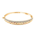 Clarte Sul Mare Collection Multi Sapphire and Moissanite Bangle Bracelet in Vermeil YG Over Sterling Silver (6.50 In) 1.50 ctw - Sticky add to cart bar