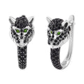 Thai Black Spinel and Chrome Diopside Dragon Fancy Earrings in Sterling Silver 1.30 ctw - Sticky add to cart bar