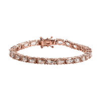 Epic Deal Premium Marropino Morganite Tennis Bracelet in 18K Vermeil RG Over Sterling Silver (6.50 In) 11.00 ctw