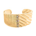 Clarte Kaleidoscope Collection Multi Sapphire and Moissanite Cuff Bracelet in Vermeil Yellow Gold Over Sterling Silver (6.50 In) 0.60 ctw - Sticky add to cart bar