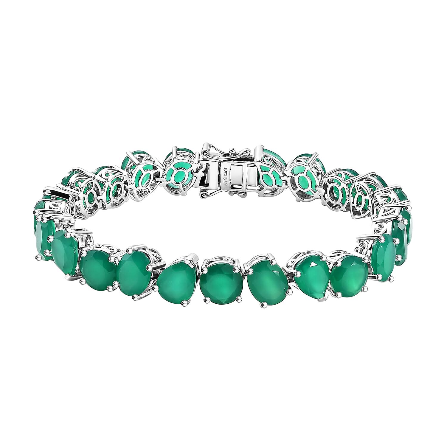 Karis Green Onyx 40.60 ctw Bracelet in Platinum Bond (7.25 In)