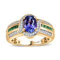 Tanzanite and Multi Gemstone Ring in 18K Vermeil Yellow Gold Over Sterling Silver (Size 10.0) 1.75 ctw - Sticky add to cart bar