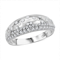 Clarte Sul Mare Collection Moissanite Ring in Platinum Over Sterling Silver (Size 10.0) 0.60 ctw