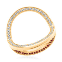 Clarte Trisecta Collection Moissanite and Multi Gemstone Ring in Vermeil Yellow Gold Over Sterling Silver (Size 10.0) 1.50 ctw