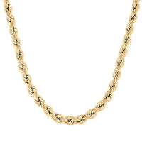 10K Yellow Gold 7mm Rope Chain Necklace 20 Inches 16 Grams