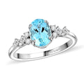 One Time Only Certified & Appraised Luxoro 14K White Gold AAA Santa Maria Aquamarine, Diamond (G-H, I2) (0.17 cts) Ring (Size 10.0) (Del. in 10-12 Days) 1.50 ctw - Sticky add to cart bar
