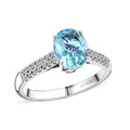 Certified & Appraised Luxoro 14K White Gold AAA Santa Maria Aquamarine, Diamond (G-H, I2) (0.22 cts) Ring (Size 10.0) 2.00 ctw - Sticky add to cart bar