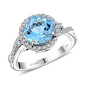 Certified & Appraised Luxoro 14K White Gold AAA Santa Maria Aquamarine, Diamond (G-H, I2) (0.26 cts) Ring (Size 6.0) (4 g) (Del. in 10-12 Days) 2.05 ctw - Sticky add to cart bar