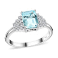 Certified & Appraised Luxoro 14K White Gold AAA Santa Maria Aquamarine, Diamond (G-H, I2) (0.20 cts) Ring (Size 10.0) (Del. in 10-12 Days) 1.85 ctw - Sticky add to cart bar