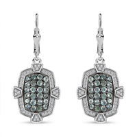 TLV Narsipatnam Alexandrite, White Zircon Lever Back Earrings in Rhodium Over Sterling Silver 2.30 ctw