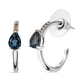London Blue Topaz, Multi Gemstones Earrings in Rhodium Over Sterling Silver 1.75 ctw - Sticky add to cart bar