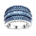 Blue Diamond (IR) Ring in Platinum Over Sterling Silver (Size 6.0) 2.00 ctw - Sticky add to cart bar