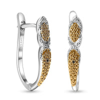 Karis Diamond Accent Hoop Earrings in 18K Yellow Gold Plated