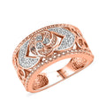 Karis Natural Champagne Diamond Accent Band Ring in Platinum Bond and 18K RG Plated (Size 10.0) - Sticky add to cart bar