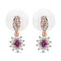 Radiant Ember Garnet and White Zircon Natures Majesty Earrings in 18K Vermeil Rose Gold Over Sterling Silver 0.70 ctw - Sticky add to cart bar