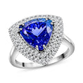 Certified & Appraised Rhapsody 950 Platinum AAAA Tanzanite, Diamond (E-F, VS) (0.37 cts) Ring (Size 10.0) (7.30 g) 4.00 ctw - Sticky add to cart bar