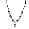 Artisan Crafted White Buffalo 28.00 ctw Necklace in Sterling Silver and Black Leather Cord 18-20 Inches - Sticky add to cart bar