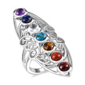 Karis Multi Gemstone Elongated Ring in Platinum Bond (Size 10.0) 3.90 ctw - Sticky add to cart bar