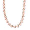 White Color Shell Pearl and White Crystal Necklace 18-20 Inches in Silvertone - Sticky add to cart bar