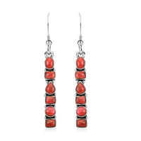 Santa Fe Style Multi Gemstone Earrings in Sterling Silver 6.00 ctw