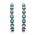 Santa Fe Style Turquoise Half Hoop Earrings in Sterling Silver - Sticky add to cart bar