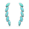 Santa Fe Style Turquoise 5 Stone Symbolism Earrings in Sterling Silver - Sticky add to cart bar