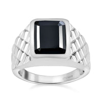Karis Thai Black Spinel Men's Ring in Platinum Bond (Size 10.0) 7.15 ctw