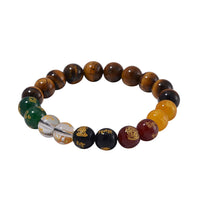 Tigers Eye and Multi Gemstone 140.00 ctw Beaded Bracelet (6.5-7.0In)