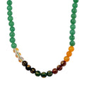 Green Aventurine and Multi Gemstone 300.00 ctw Beaded Necklace in Stainless Steel 18-20 Inches - Sticky add to cart bar