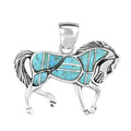 Santa Fe Style Turquoise Pendant in Sterling Silver 6.00 ctw - Sticky add to cart bar