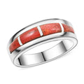 Santa Fe Style Red Coral Ring in Sterling Silver - Sticky add to cart bar