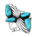 Santa Fe Style Tribal Inspired Turquoise Ring in Sterling Silver (Size 10.0) - Sticky add to cart bar