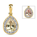Luxoro AAA Turkizite and Diamond 2.60 ctw Halo Pendant in 10K Yellow Gold - Sticky add to cart bar