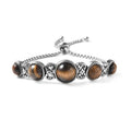 Ruby Zoisite Stations Bolo Bracelet in Stainless Steel 18.00 ctw - Sticky add to cart bar